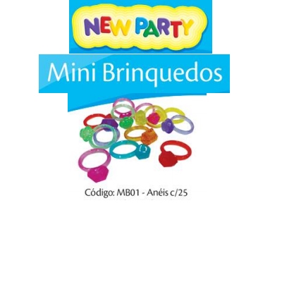 MINI BRINQUEDO ANÉIS COM 25UN NEW PARTY
