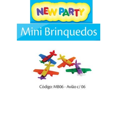 MINI BRINQUEDO AVIÕES COM 06UN NEW PARTY