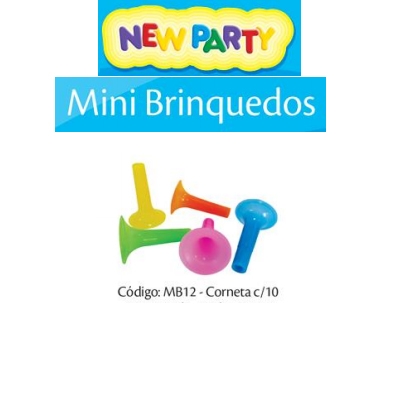 MINI BRINQUEDO CORNETA COM 10UN NEW PARTY