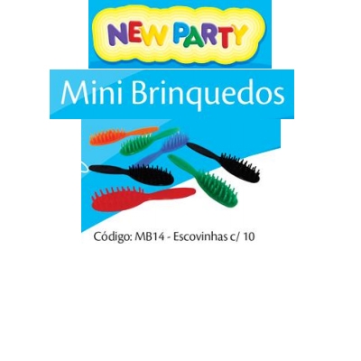 MINI BRINQUEDO ESCOVINHA COM 10UN NEW PARTY