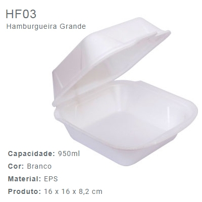 HAMBURGUEIRA GRANDE HF03 COM 400UN FIBRAFORM