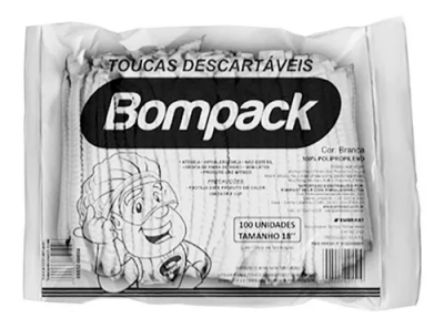 TOUCA TNT BRANCA SANFONADA C/100 BOMPACK