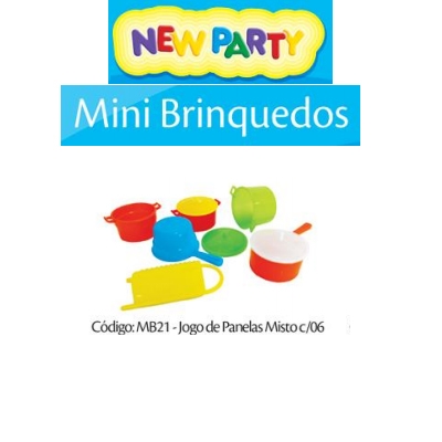MINI BRINQUEDO JOGO DE PANELA COM 06UN NEW PARTY
