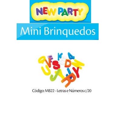 MINI BRINQUEDO LETRAS E NÚMEROS COM 10UN NEW PARTY