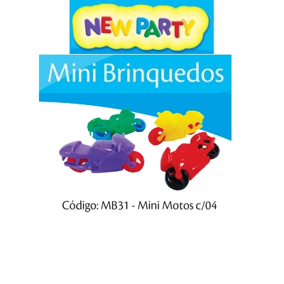 MINI BRINQUEDO MINI MOTOS COM 04UN NEW PARTY