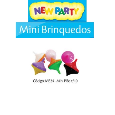 MINI BRINQUEDO MINI PIÃO COM 10UN NEW PARTY